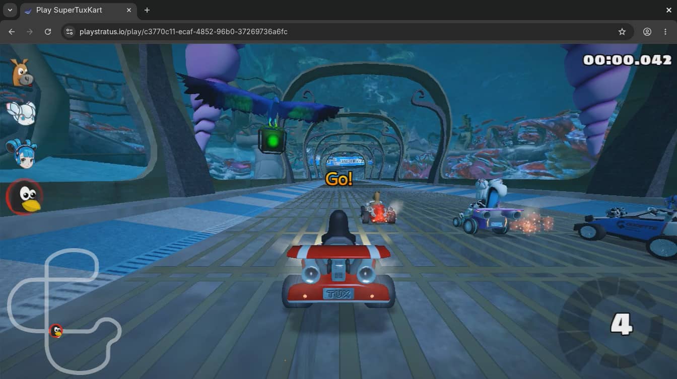Streaming SuperTuxKart on Stratus